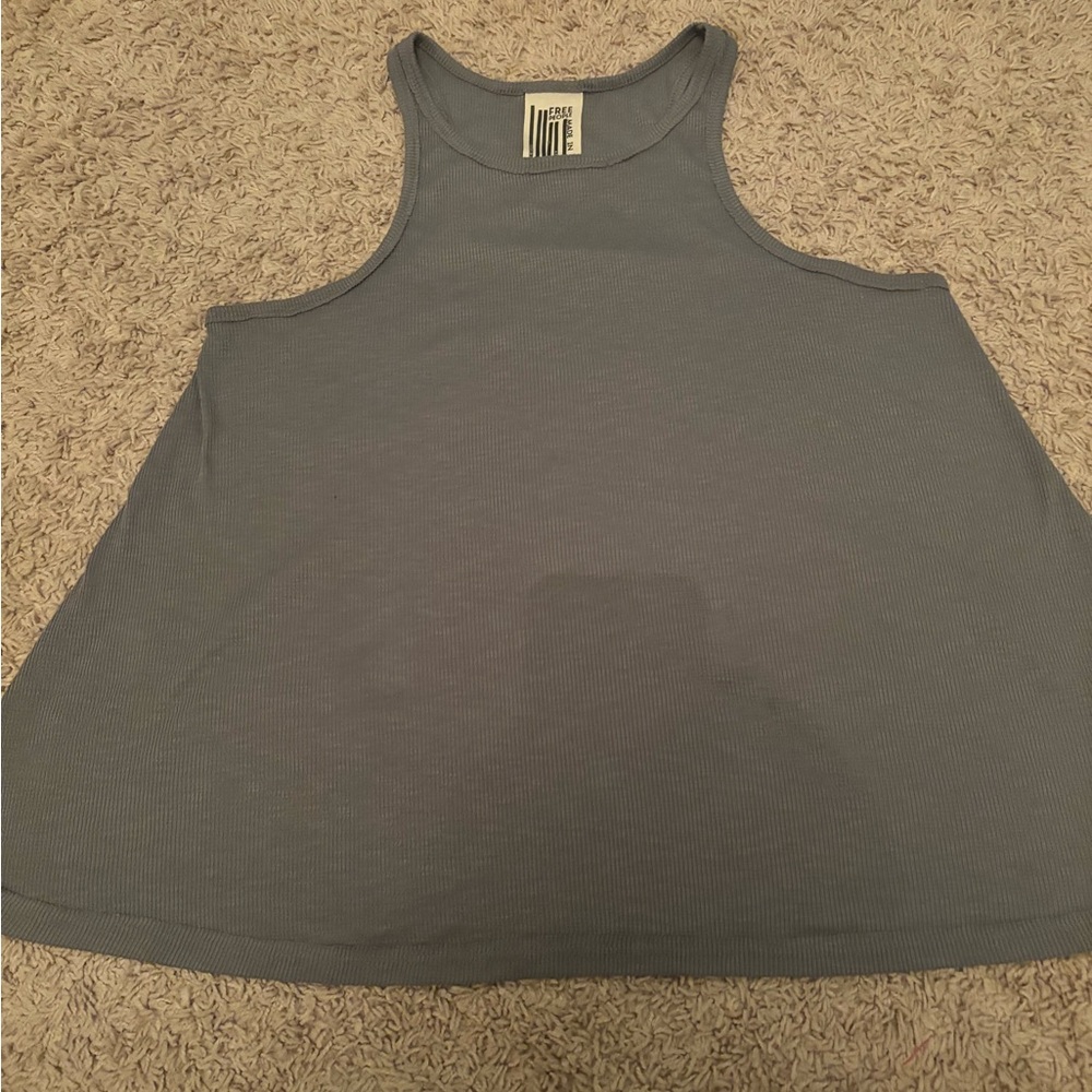 Free People Gray Ribbed Tank Top